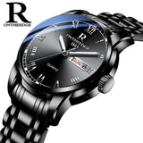 Watch Men Women Business Waterproof Clock Auto Date Silver Steel Mens Watches Fashion Casual Ladies Quartz Wristwatch NEW - ENSEIGNE DENIS