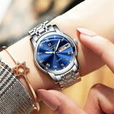 Watch Men Women Business Waterproof Clock Auto Date Silver Steel Mens Watches Fashion Casual Ladies Quartz Wristwatch NEW - ENSEIGNE DENIS