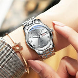 Watch Men Women Business Waterproof Clock Auto Date Silver Steel Mens Watches Fashion Casual Ladies Quartz Wristwatch NEW - ENSEIGNE DENIS