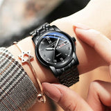Watch Men Women Business Waterproof Clock Auto Date Silver Steel Mens Watches Fashion Casual Ladies Quartz Wristwatch NEW - ENSEIGNE DENIS