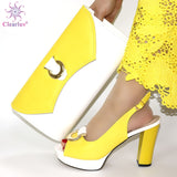 New Arrival Italian Shoes with Matching Bags Set Decorated with Rhinestone Women Shoes and Bags To Match Set Italy Party Pumps - ENSEIGNE DENIS