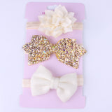 New 3pcs Baby Girls Headband Set Bow Knot Head Bandage Kids Toddlers Headwear Flower Hair Band Infant Clothing Accessories