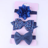 New 3pcs Baby Girls Headband Set Bow Knot Head Bandage Kids Toddlers Headwear Flower Hair Band Infant Clothing Accessories