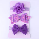 New 3pcs Baby Girls Headband Set Bow Knot Head Bandage Kids Toddlers Headwear Flower Hair Band Infant Clothing Accessories