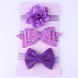 New 3pcs Baby Girls Headband Set Bow Knot Head Bandage Kids Toddlers Headwear Flower Hair Band Infant Clothing Accessories