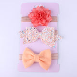 New 3pcs Baby Girls Headband Set Bow Knot Head Bandage Kids Toddlers Headwear Flower Hair Band Infant Clothing Accessories