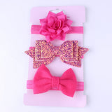 New 3pcs Baby Girls Headband Set Bow Knot Head Bandage Kids Toddlers Headwear Flower Hair Band Infant Clothing Accessories