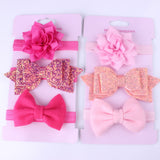 New 3pcs Baby Girls Headband Set Bow Knot Head Bandage Kids Toddlers Headwear Flower Hair Band Infant Clothing Accessories
