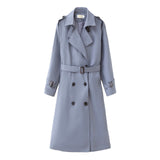 Fashion Brand New Women Trench Coat Long Double-Breasted Belt Blue Khaki Lady Clothes Autumn Spring Outerwear Oversize Quality - ENSEIGNE DENIS