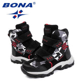 BONA New Popular Style Children Boots Hook & Loop Boys Winter Shoes Round Toe Girls Ankle Boots Comfortable Fast Free Shipping