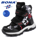 BONA New Popular Style Children Boots Hook & Loop Boys Winter Shoes Round Toe Girls Ankle Boots Comfortable Fast Free Shipping