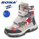 BONA New Popular Style Children Boots Hook & Loop Boys Winter Shoes Round Toe Girls Ankle Boots Comfortable Fast Free Shipping