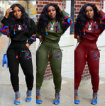 2 Two Piece Set Women track suit tops and pants hooded suit fashion big jogging femme sets two piece outfits sweat suits - ENSEIGNE DENIS