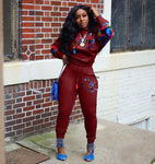2 Two Piece Set Women track suit tops and pants hooded suit fashion big jogging femme sets two piece outfits sweat suits - ENSEIGNE DENIS