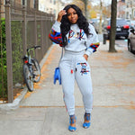 2 Two Piece Set Women track suit tops and pants hooded suit fashion big jogging femme sets two piece outfits sweat suits - ENSEIGNE DENIS