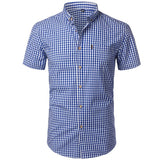Small Plaid Shirt Men Summer New Short Sleeve Cotton Mens Dress Shirts Casual Button Down Chemise Homme Camisa Masculina XXXL - ENSEIGNE DENIS