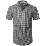 Small Plaid Shirt Men Summer New Short Sleeve Cotton Mens Dress Shirts Casual Button Down Chemise Homme Camisa Masculina XXXL - ENSEIGNE DENIS