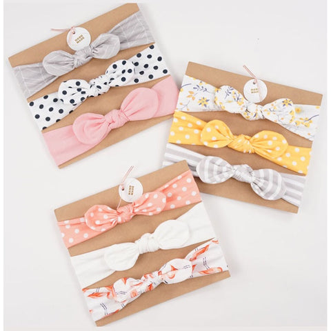 3pcs/set Baby Headband Girls Hair Accessories Cotton Rabbit Ear Turban Bow Elastic Hairband Baby Princess Christmas Day Gifts - ENSEIGNE DENIS