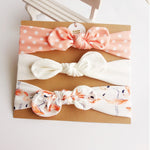 3pcs/set Baby Headband Girls Hair Accessories Cotton Rabbit Ear Turban Bow Elastic Hairband Baby Princess Christmas Day Gifts - ENSEIGNE DENIS