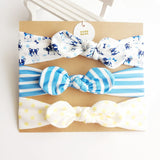3pcs/set Baby Headband Girls Hair Accessories Cotton Rabbit Ear Turban Bow Elastic Hairband Baby Princess Christmas Day Gifts - ENSEIGNE DENIS