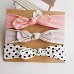3pcs/set Baby Headband Girls Hair Accessories Cotton Rabbit Ear Turban Bow Elastic Hairband Baby Princess Christmas Day Gifts - ENSEIGNE DENIS