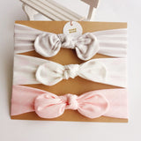 3pcs/set Baby Headband Girls Hair Accessories Cotton Rabbit Ear Turban Bow Elastic Hairband Baby Princess Christmas Day Gifts - ENSEIGNE DENIS