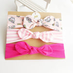 3pcs/set Baby Headband Girls Hair Accessories Cotton Rabbit Ear Turban Bow Elastic Hairband Baby Princess Christmas Day Gifts - ENSEIGNE DENIS