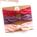 3pcs/set Baby Headband Girls Hair Accessories Cotton Rabbit Ear Turban Bow Elastic Hairband Baby Princess Christmas Day Gifts - ENSEIGNE DENIS
