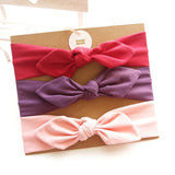 3pcs/set Baby Headband Girls Hair Accessories Cotton Rabbit Ear Turban Bow Elastic Hairband Baby Princess Christmas Day Gifts - ENSEIGNE DENIS