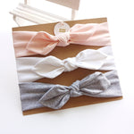 3pcs/set Baby Headband Girls Hair Accessories Cotton Rabbit Ear Turban Bow Elastic Hairband Baby Princess Christmas Day Gifts - ENSEIGNE DENIS