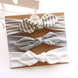 3pcs/set Baby Headband Girls Hair Accessories Cotton Rabbit Ear Turban Bow Elastic Hairband Baby Princess Christmas Day Gifts - ENSEIGNE DENIS
