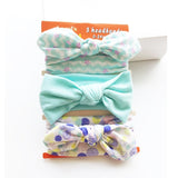 3pcs/set Baby Headband Girls Hair Accessories Cotton Rabbit Ear Turban Bow Elastic Hairband Baby Princess Christmas Day Gifts - ENSEIGNE DENIS