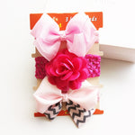 3pcs/set Baby Headband Girls Hair Accessories Cotton Rabbit Ear Turban Bow Elastic Hairband Baby Princess Christmas Day Gifts - ENSEIGNE DENIS