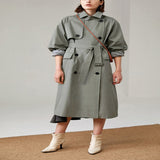 UK Brand new Fashion 2020 Fall /Autumn Casual Double breasted Simple Classic Long Trench coat with belt Chic Female windbreaker - ENSEIGNE DENIS