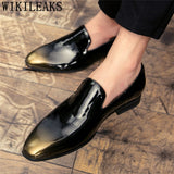 Party Shoes For Men Coiffeur Wedding Shoes Men Elegant Italian Brand Patent Leather Dress Shoes Men Formal Sepatu Slip On Pria - ENSEIGNE DENIS