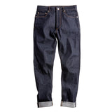 MADEN Men’s Big & Tall Regular Fit Straight Leg Raw Selvedge Denim Jeans Dark Blue - ENSEIGNE DENIS