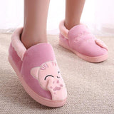 Winter Kids Slippers Toddler Girls Animal Cat Flip Flop Plush Parent Slides Baby Boys Indoor Shoes Warm House Children Slippers - ENSEIGNE DENIS