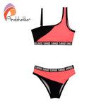 Andzhelika 2020 New Children Swimsuit One shoulder Bikini Patchwork Girls Sports Swimsuit Child Bikini Swimwear Kid Bathing Suit - ENSEIGNE DENIS