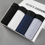 4pcs Male Panties Cotton Men's Underwear Boxers Breathable Man Boxer Solid Underpants Comfortable Brand Shorts men underwear 365