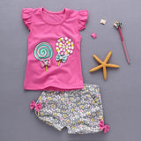 baby girls Summer tank outfits 6m 12m 2T 3T Toddler kids baby girls outfits cotton Tee+Shorts Pants clothes Set polka dot - ENSEIGNE DENIS