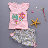 baby girls Summer tank outfits 6m 12m 2T 3T Toddler kids baby girls outfits cotton Tee+Shorts Pants clothes Set polka dot - ENSEIGNE DENIS