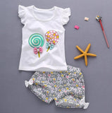 baby girls Summer tank outfits 6m 12m 2T 3T Toddler kids baby girls outfits cotton Tee+Shorts Pants clothes Set polka dot - ENSEIGNE DENIS