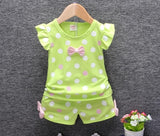 baby girls Summer tank outfits 6m 12m 2T 3T Toddler kids baby girls outfits cotton Tee+Shorts Pants clothes Set polka dot - ENSEIGNE DENIS
