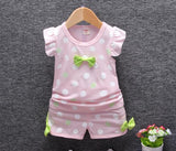 baby girls Summer tank outfits 6m 12m 2T 3T Toddler kids baby girls outfits cotton Tee+Shorts Pants clothes Set polka dot - ENSEIGNE DENIS