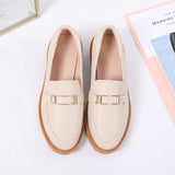 European and American fashion women's shoes retro loaferflate small leather shoes light-mouthed single shoes - ENSEIGNE DENIS