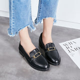 European and American fashion women's shoes retro loaferflate small leather shoes light-mouthed single shoes - ENSEIGNE DENIS