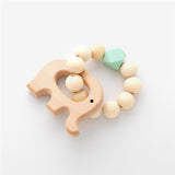 Baby Silicone Nursing Bracelets Wood Teether Silicone Beads Teething Wood Rattles Toys Baby Teether Bracelets Nursing Toys Gift