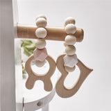 Baby Silicone Nursing Bracelets Wood Teether Silicone Beads Teething Wood Rattles Toys Baby Teether Bracelets Nursing Toys Gift