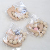 Baby Silicone Nursing Bracelets Wood Teether Silicone Beads Teething Wood Rattles Toys Baby Teether Bracelets Nursing Toys Gift