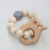 Baby Silicone Nursing Bracelets Wood Teether Silicone Beads Teething Wood Rattles Toys Baby Teether Bracelets Nursing Toys Gift